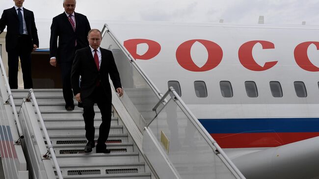 Прибытие Путина в Астану на саммит ШОС