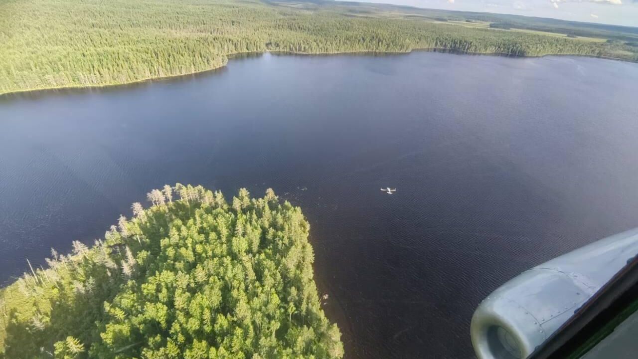 Место жесткой посадки гидроплана в Муезерском районе на озере Валлас в Карелии - РИА Новости, 1920, 04.07.2024