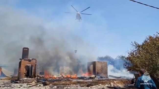 Тушение пожара в Аксайском районе