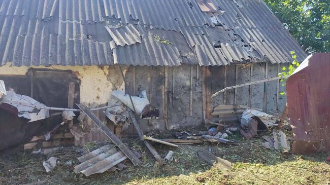 Последствия атаки fpv-дронов ВСУ в Краснояружском районе Белгородской области