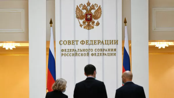 В фойе здания Совета Федерации Федерального Собрания Российской Федерации
