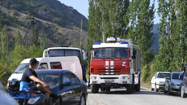 Пожарный расчет в окрестностях Судака, где произошел лесной пожар в Крыму. 11 июля 2024