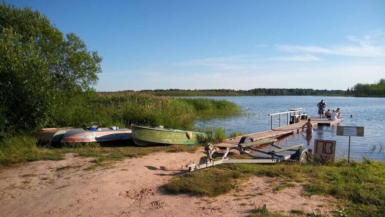 Место происшествия, где лодка перевернулась на озере в Усть-Кубинском районе Вологодской области. 18 июля 2024 - РИА Новости, 1920, 18.07.2024