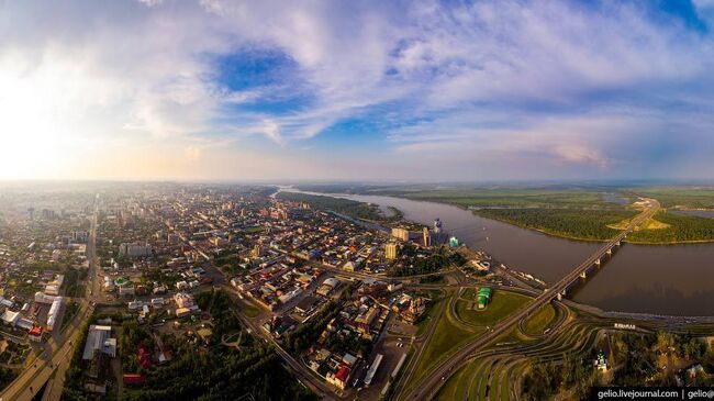 Вид на Барнаул с высоты птичьего полета