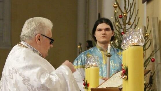 Евгений Серебряков во время службы в греко-католическом приходе Москвы - РИА Новости, 1920, 25.07.2024