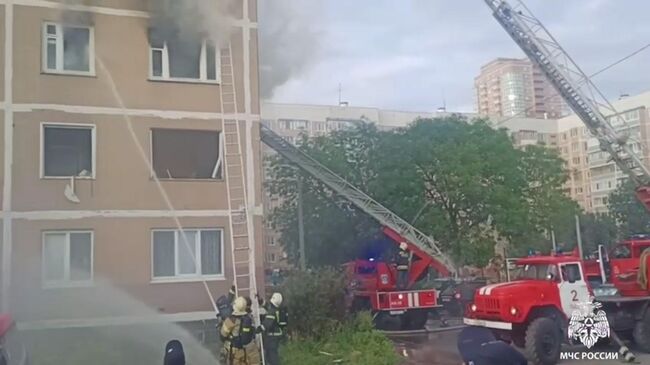 Пожар в многоэтажном доме в Ульяновске