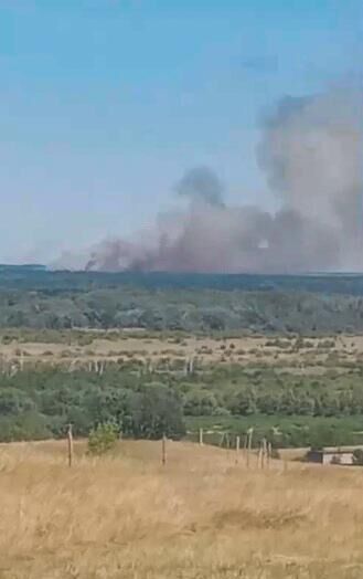 Дым над местом крушения истребителя Су-34 в Волгоградской области - РИА Новости, 1920, 27.07.2024