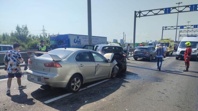 ДТП на 55 километре КАД в Санкт-Петербурге