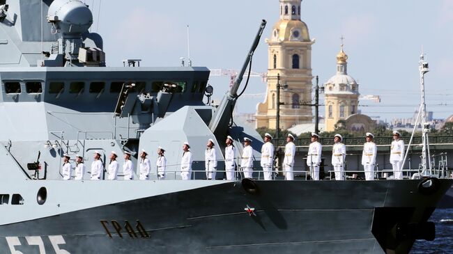 Главный военно-морской парад в Санкт-Петербурге по случаю Дня Военно-морского флота РФ. 28 июля 2024