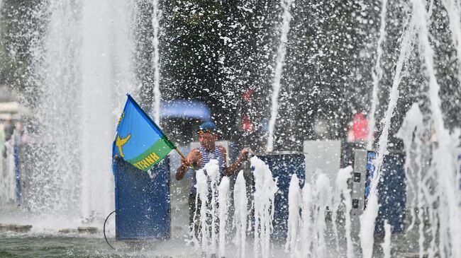 Ветеран-десантник во время празднования Дня Воздушно-десантных войск