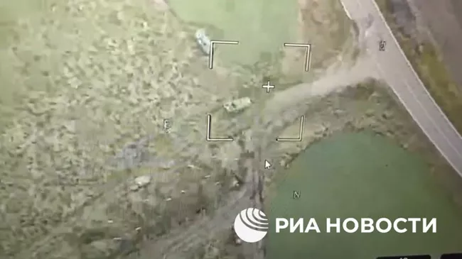 Кадры уничтожения украинской боевой машины Казак в Курской области