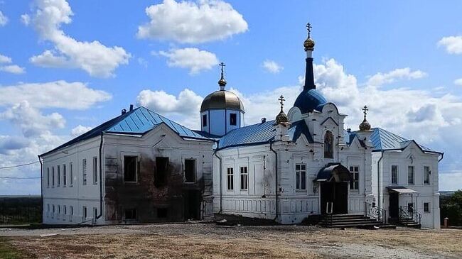 Горнальский Свято-Николаевский Белогорский мужской монастырь, пострадавший от обстрелов ВСУ по приграничным районам Курской области 