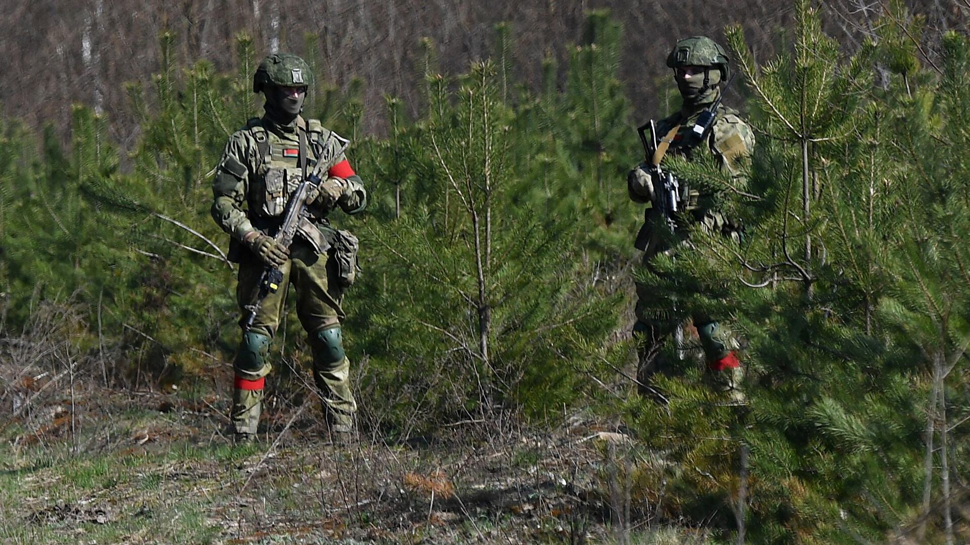 Военнослужащие десантных войск Белоруссии патрулируют белорусско-украинскую границу - РИА Новости, 1920, 18.08.2024