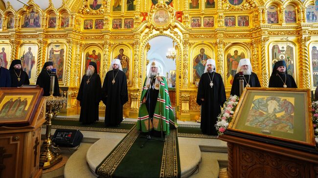 Патриарх Московский и всея Руси Кирилл в Соловецком монастыре