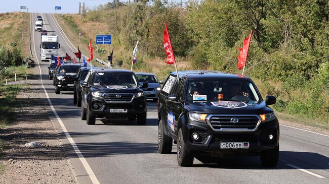 Автопробег общественной организации Донецкая Республика в честь 81-летней годовщины со Дня освобождения Донбасса от немецко-фашистских захватчиков. 8 сентября 2024