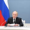 Президент РФ, верховный главнокомандующий Владимир Путин в режиме телемоста принимает участие в начале активной фазы стратегического командно-штабного учения Океан-2024