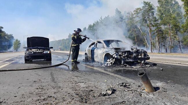 Последствия атаки ВСУ на участке автодороги в Шебекинском городском округе, 14 сентября 2024 года