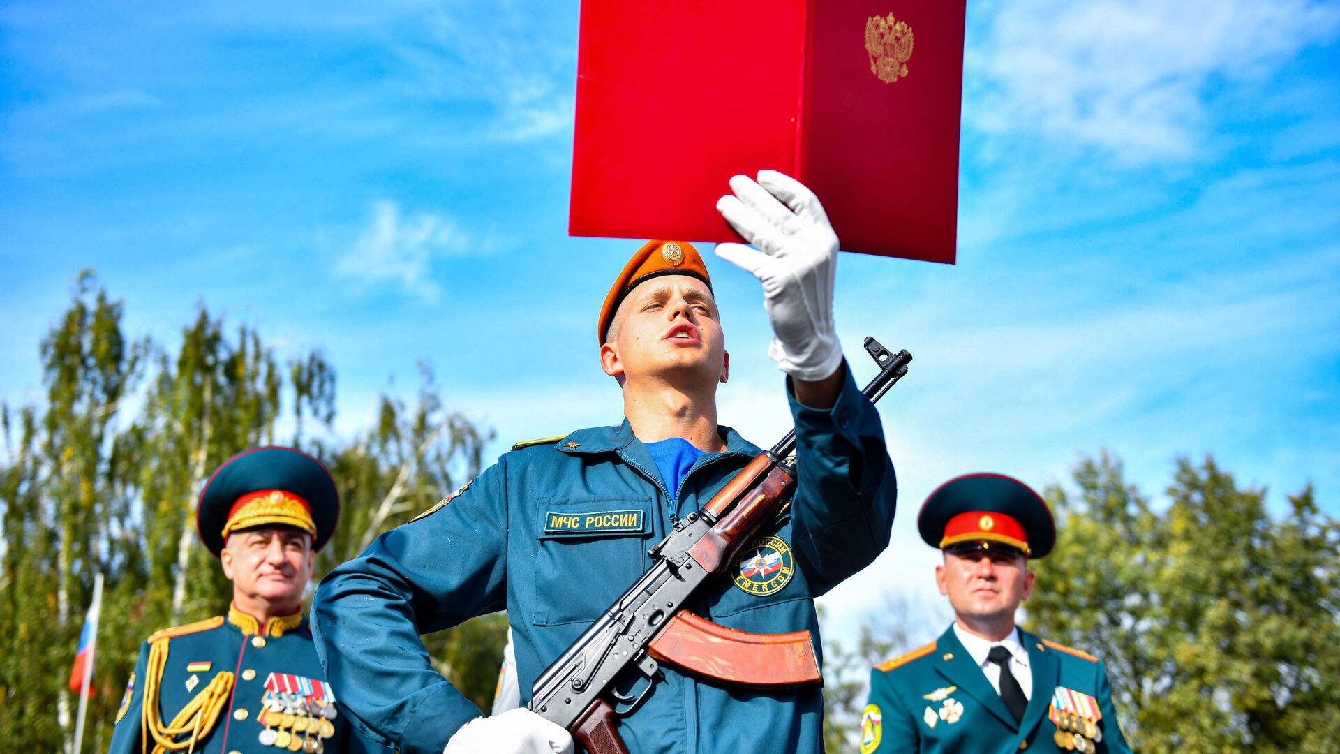 В Химках приняли военную присягу 376 курсантов академии МЧС - РИА Новости, 1920, 14.09.2024