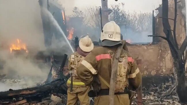 Ликвидация пожара в Антрацитовском муниципальном округе в ЛНР