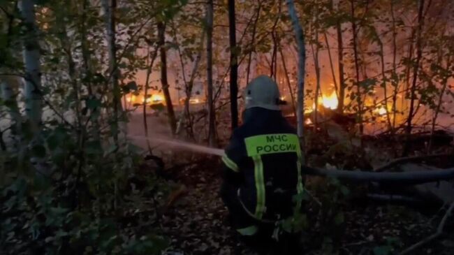 Ликвидация пожара в селе Ямное Воронежской области