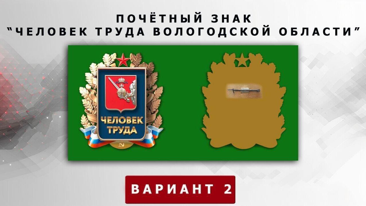 Эскиз почетного знака Человек труда Вологодской области  - РИА Новости, 1920, 16.09.2024