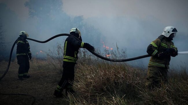 Ликвидация пожара в селе Валуйское в Луганской Народной Республике. 16 сентября 2024