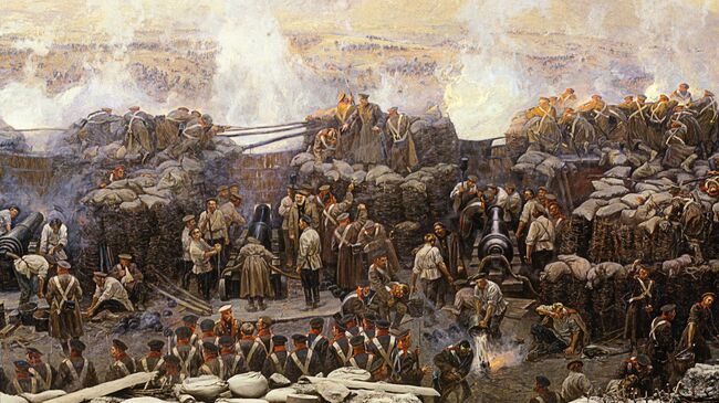 Один из фрагментов панорамы Оборона Севастополя 1854-1855 гг., художник Франц Рубо