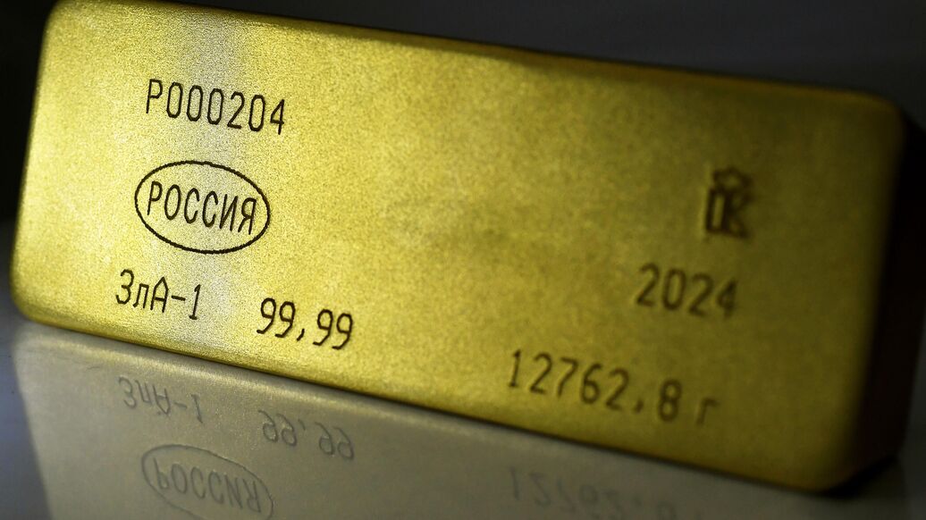 © РИА Новости / Илья НаймушинПерейти в медиабанк<br>Слиток золота . Архивное фото