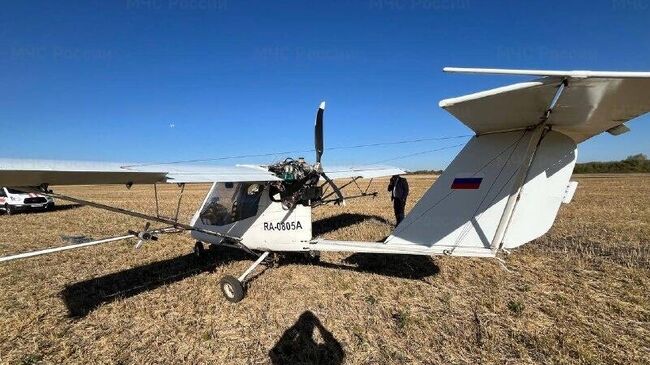 Место жесткой посадки легкомоторного самолета вблизи населенного пункта Березка Тамбовской области. 25 сентября 2024