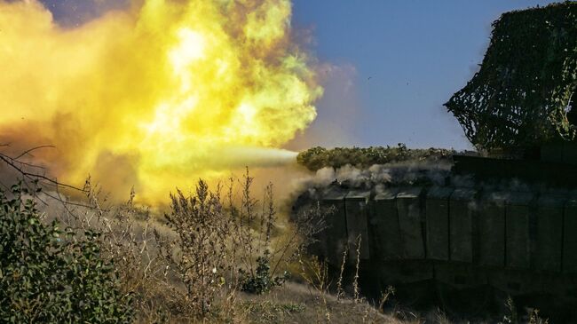 Танк Т-80 БВМ в зоне проведения спецоперации