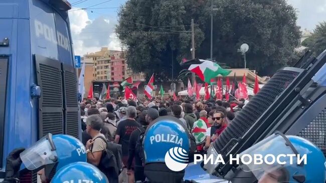 Акция в поддержку Палестины в центре Рима