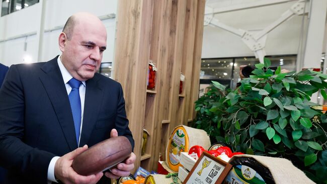 Председатель правительства РФ Михаил Мишустин во время посещения Российской агропромышленной выставки Золотая осень-2024