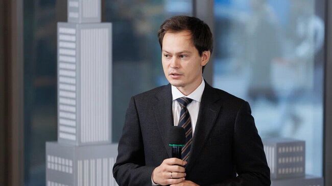 Главный управляющий директор ВЭБ.РФ, гендиректор Национального центра ГЧП Андрей Самохин на конференции, посвященной качеству жизни в БРИКС