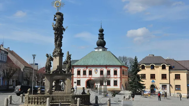 Центральная площадь в городе Ждяр-над-Сазавоу, Чехия