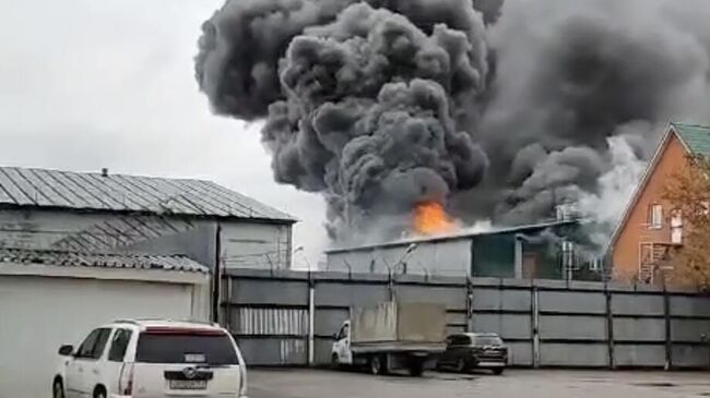 Пожар на складе в Долгопрудном