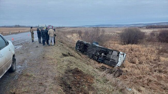 На месте ДТП с участием автобуса в Красноярском крае