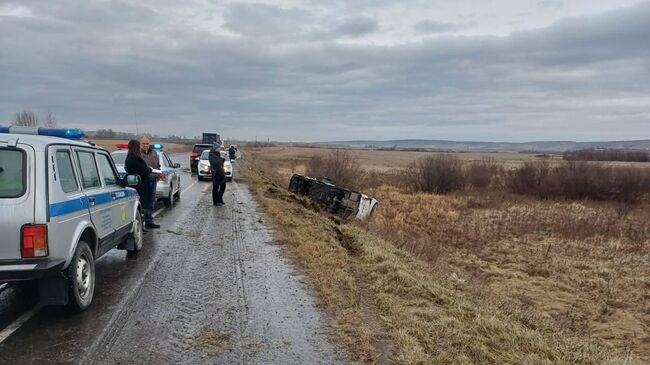 На месте ДТП с участием автобуса в Красноярском крае