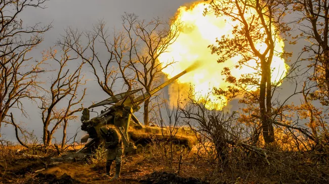 Боевая работа расчета 2С7М Малка