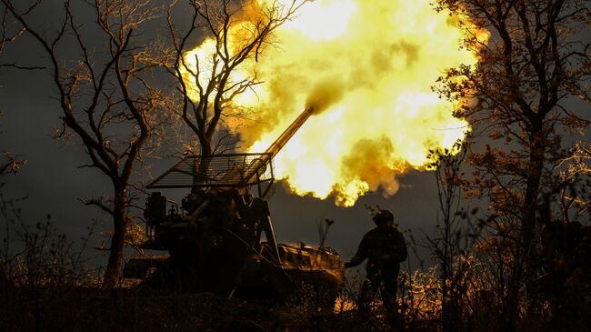Боевая работа расчета САУ 2С7М Малка в зоне СВО
