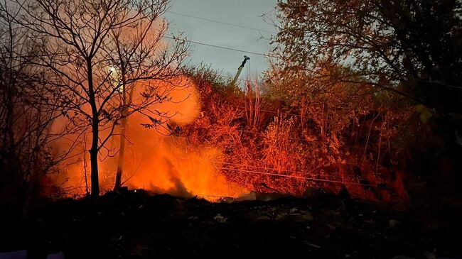 Авария на высоковольтной линии в Пролетарском районе Ростова-на-Дону