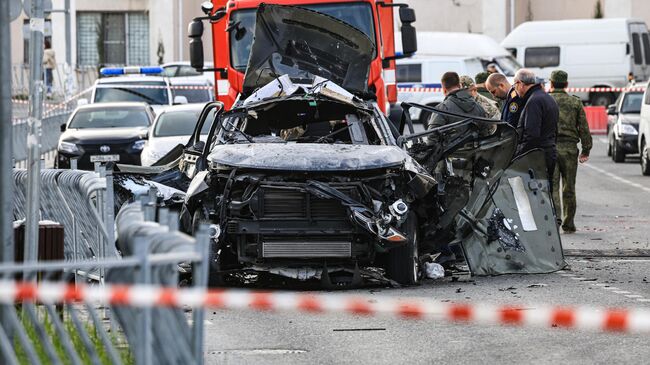 На месте взрыва автомобиля в Севастополе. 13 ноября 2024