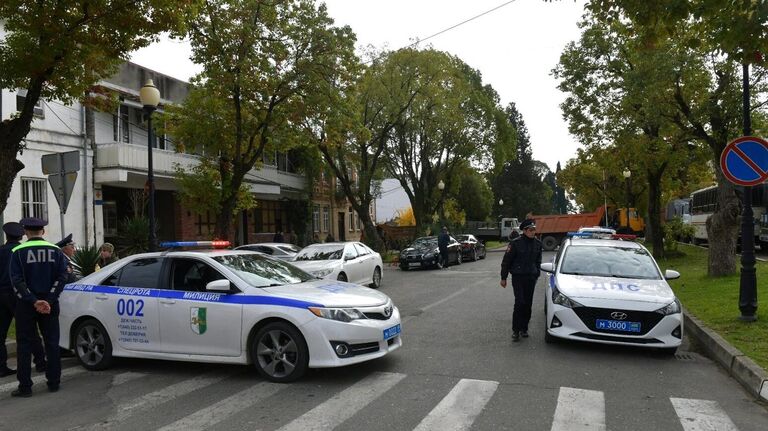 Обстановка у парламента Абхазии в Сухуме