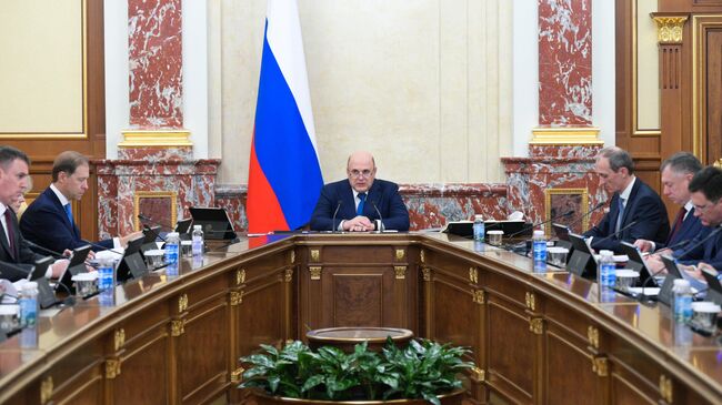 Председатель правительства России Михаил Мишустин проводит совещание с членами кабинета министров, 15 ноября 2024 года