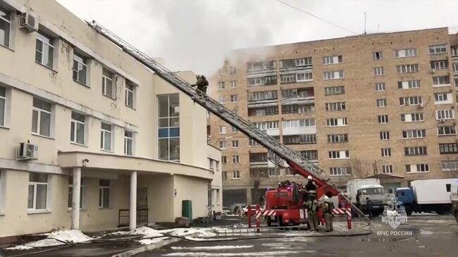 Тушение пожара в Екатеринбурге