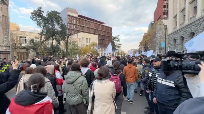 Протест против итогов парламентских выборов в Тбилиси 