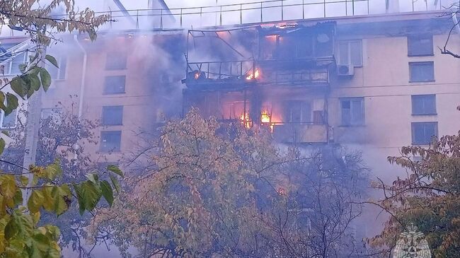 Пожар в доме в Севастополе