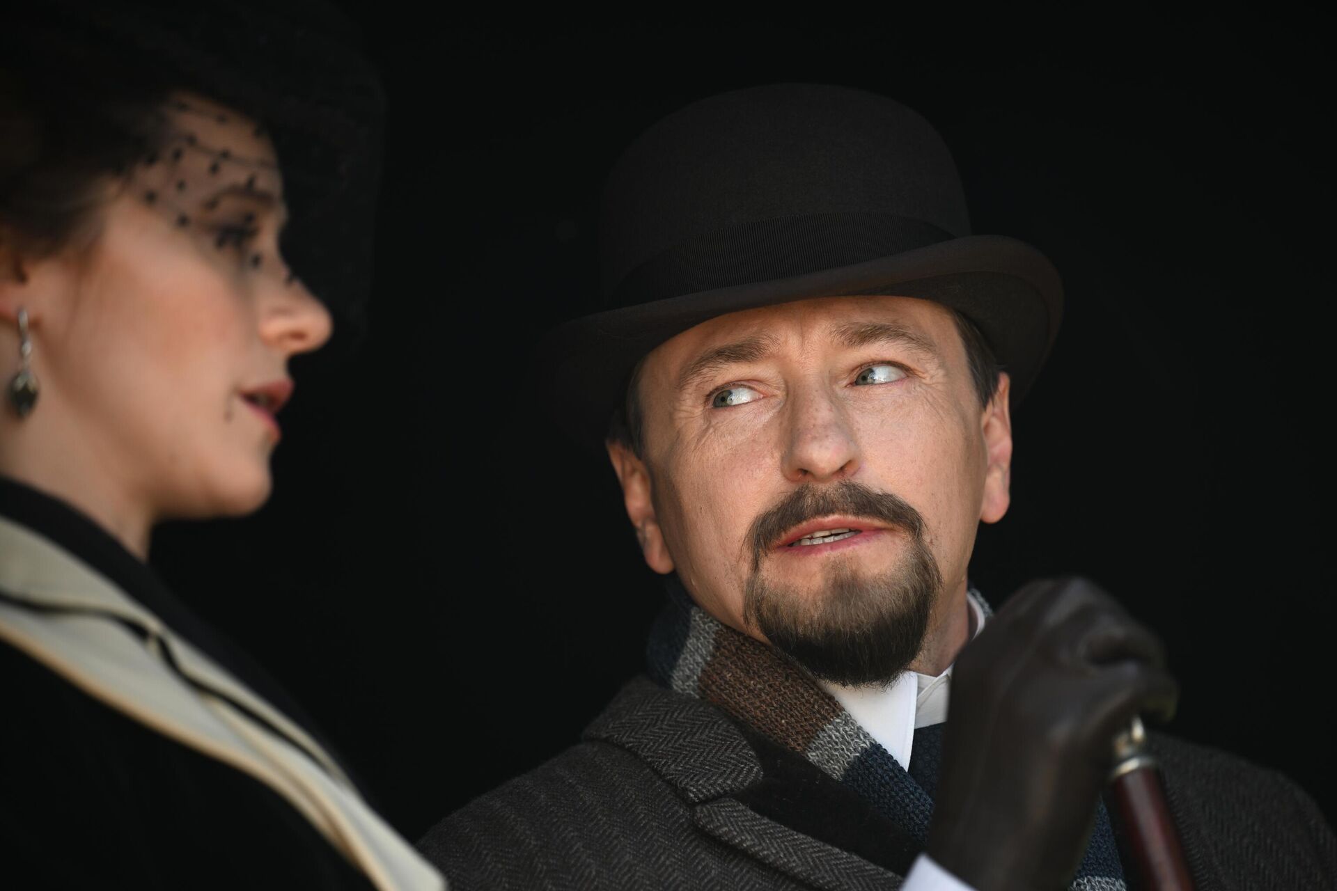 Актеры Ольга Лерман и Сергей Безруков на съемочной площадке сериала Плевако Актеры Ольга Лерман и Сергей Безруков на съемочной площадке сериала Плевако - РИА Новости, 1920, 13.09.2025