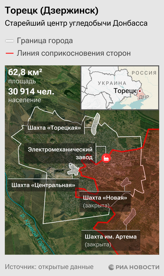 Торецк: ключевые характеристики и линия соприкосновения сторон