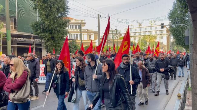 Многотысячный митинг в Афинах против приезда генсека НАТО Марка Рютте