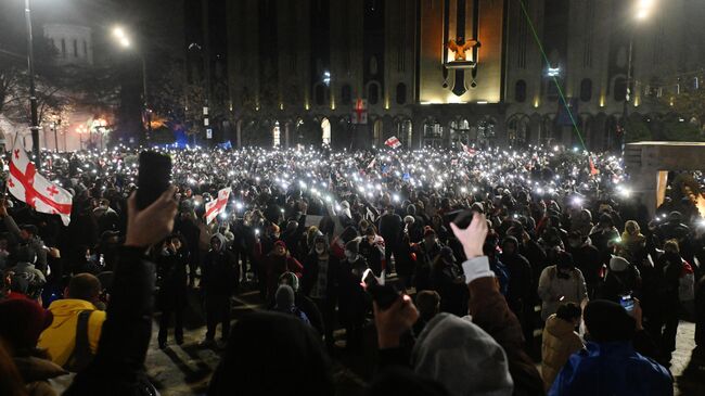 Акция протеста оппозиции в Тбилиси